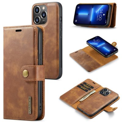 Köp DG.MING 2-in-1 Magnet Wallet iPhone 15 Pro Cognac Online