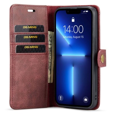 Köp DG.MING 2-in-1 Magnet Wallet iPhone 15 Pro Red Online