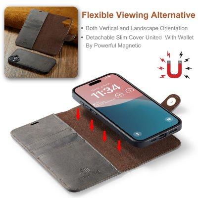 Magnet Wallet iPhone 16 Plus Brown