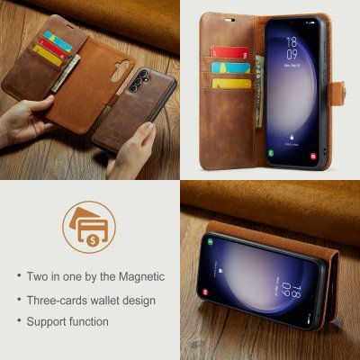 Magnet Wallet Case Samsung Galaxy A15 Cognac