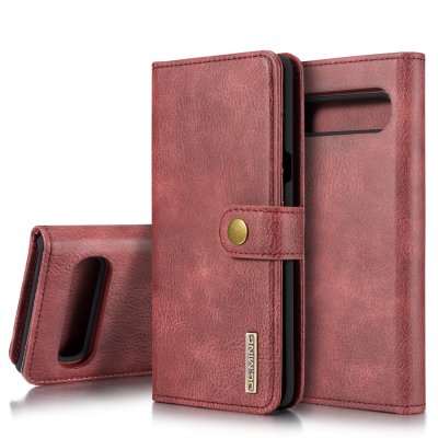 DG.MING 2-in-1 Magnet Wallet Samsung Galaxy S10 Red - Techhuset.se