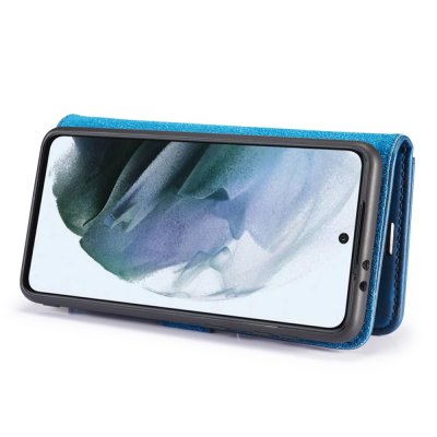 DG.MING 2-in-1 Magnet Wallet Samsung Galaxy S21 FE Blue - Techhuset.se