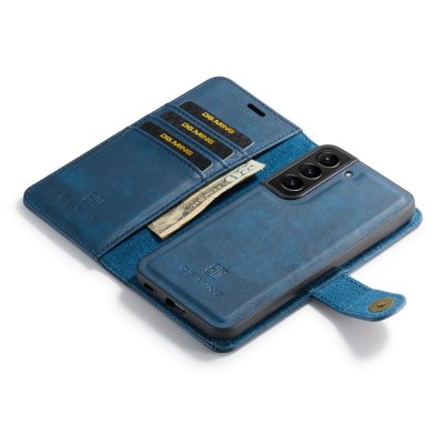 DG.MING 2-in-1 Magnet Wallet Samsung Galaxy S22 Blue - Techhuset.se