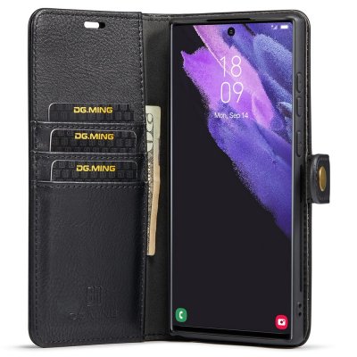 DG.MING 2-in-1 Magnet Wallet Samsung Galaxy S22 Ultra Black - Techhuset.se