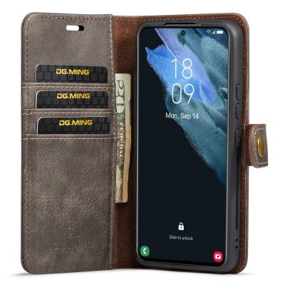 Köp DG.MING 2-in-1 Magnet Wallet Samsung Galaxy S23 Brown Online