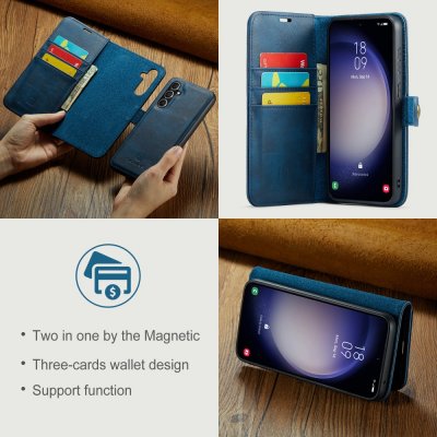 Köp DG.MING 2-in-1 Magnet Wallet Samsung Galaxy S23 FE Blue Online