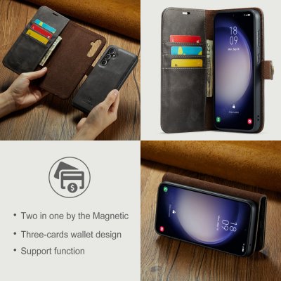 Köp DG.MING 2-in-1 Magnet Wallet Samsung Galaxy S23 FE Brown Online