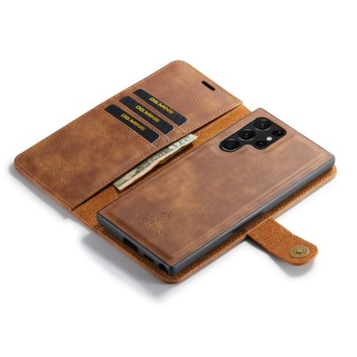 Köp DG.MING 2-in-1 Magnet Wallet Samsung Galaxy S23 Ultra Cognac Online