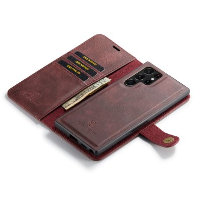 Köp DG.MING 2-in-1 Magnet Wallet Samsung Galaxy S23 Ultra Red Online