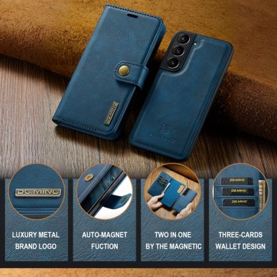 Köp DG.MING 2-in-1 Magnet Wallet Samsung Galaxy S24 Blue Online