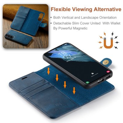 Köp DG.MING 2-in-1 Magnet Wallet Samsung Galaxy S24 Blue Online