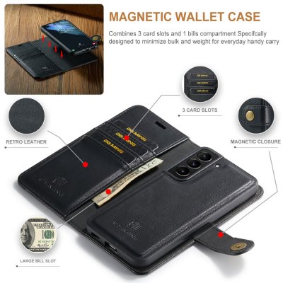 Köp DG.MING 2-in-1 Magnet Wallet Samsung Galaxy S24 Plus Black Online