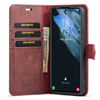 Köp DG.MING 2-in-1 Magnet Wallet Samsung Galaxy S24 Plus Red Online