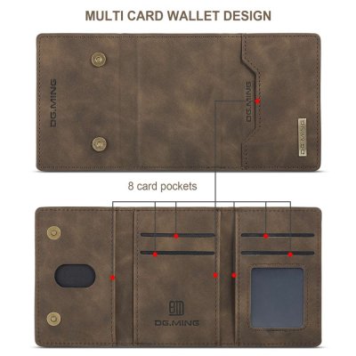 Köp DG.MING 2 in 1 Magnetic Card Slot Case iPhone 14 Plus Brown Online