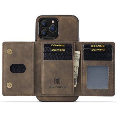 Köp DG.MING 2 in 1 Magnetic Card Slot Case iPhone 15 Pro Brown Online