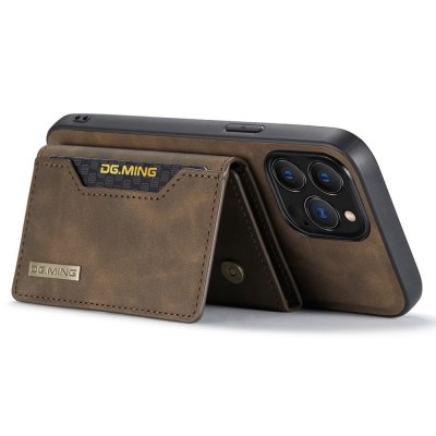 Köp DG.MING 2 in 1 Magnetic Card Slot Case iPhone 15 Pro Brown Online