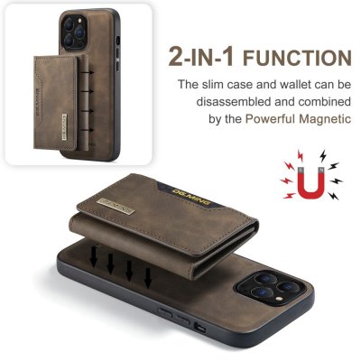 Köp DG.MING 2 in 1 Magnetic Card Slot Case iPhone 15 Pro Brown Online