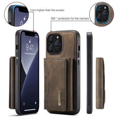 Köp DG.MING 2 in 1 Magnetic Card Slot Case iPhone 15 Pro Brown Online