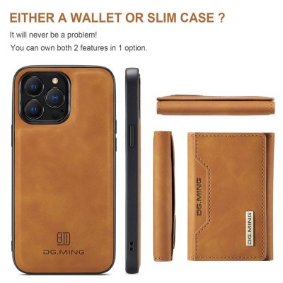Köp DG.MING 2 in 1 Magnetic Card Slot Case iPhone 15 Pro Max Cognac Online