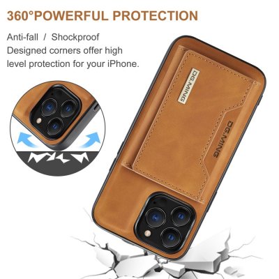Köp DG.MING 2 in 1 Magnetic Card Slot Case iPhone 15 Pro Max Cognac Online