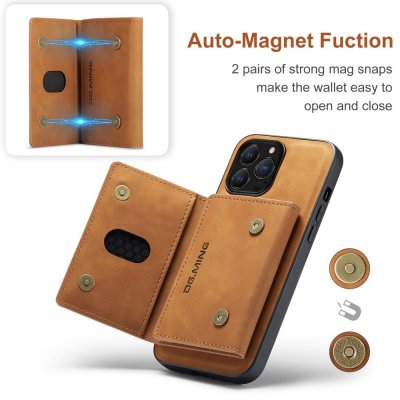 Köp DG.MING 2 in 1 Magnetic Card Slot Case iPhone 15 Pro Max Cognac Online