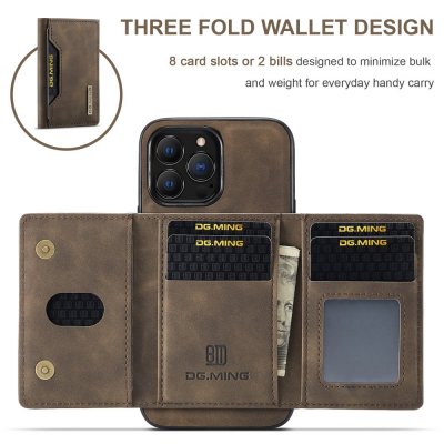 Magnetic Card Slot Case iPhone 16 Pro Brown