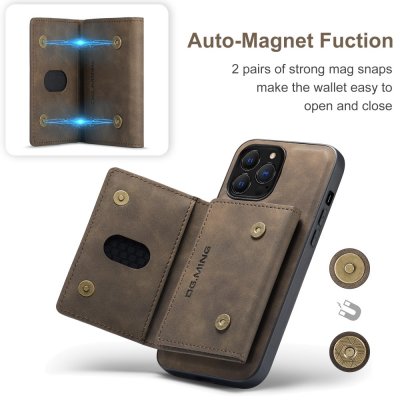 Magnetic Card Slot Case iPhone 16 Pro Brown