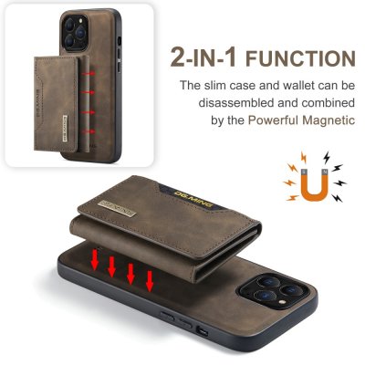 Magnetic Card Slot Case iPhone 16 Pro Brown