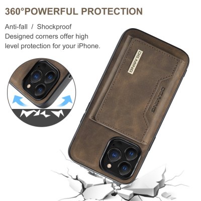 Magnetic Card Slot Case iPhone 16 Pro Brown