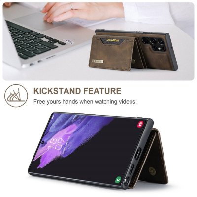 Köp DG.MING 2 in 1 Magnetic Card Slot Case Samsung Galaxy S23 Ultra Brown Online