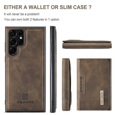 Köp DG.MING 2 in 1 Magnetic Card Slot Case Samsung Galaxy S23 Ultra Brown Online
