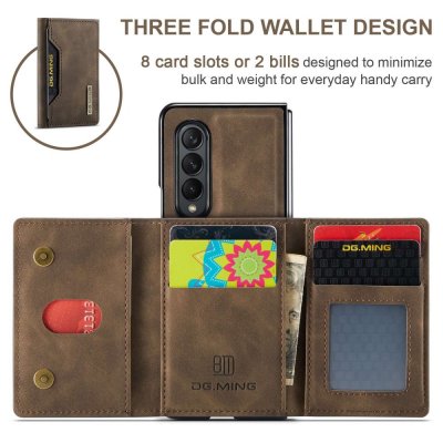 Köp DG.MING 2 in 1 Magnetic Card Slot Case Samsung Galaxy Z Fold 4 Brown Online