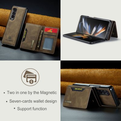 Köp DG.MING 2 in 1 Magnetic Card Slot Case Samsung Galaxy Z Fold 4 Brown Online