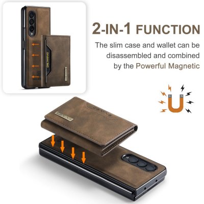Köp DG.MING 2 in 1 Magnetic Card Slot Case Samsung Galaxy Z Fold 4 Brown Online