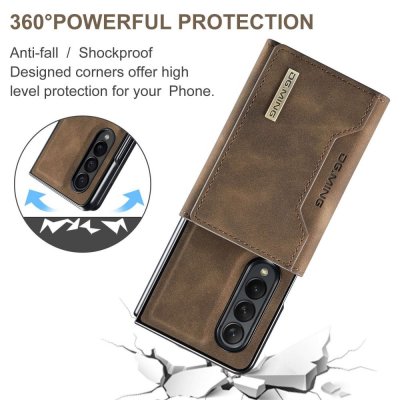 Köp DG.MING 2 in 1 Magnetic Card Slot Case Samsung Galaxy Z Fold 4 Brown Online