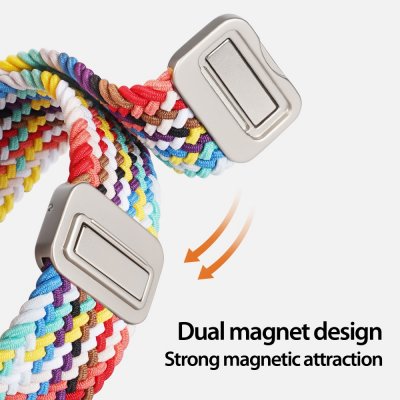 Köp Dux Ducis Elastic Nylon Woven Strap Apple Watch 38/40/41 mm Rainbow Online