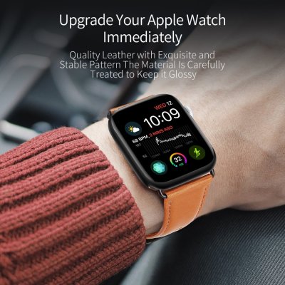 Köp Dux Ducis Läderarmband Apple Watch Ultra 3 49mm Cognac Online