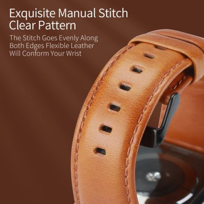Läderarmband Apple Watch Series 10 46mm Cognac
