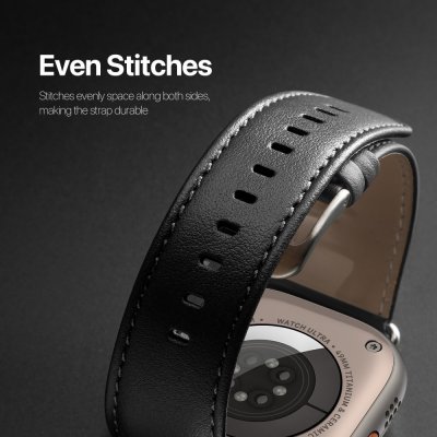 Köp Dux Ducis Leather Armband Apple Watch 38/40/41 mm Black Online