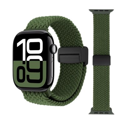 Apple Watch 38/40/41mm grön nylonrem elastisk vävd separat