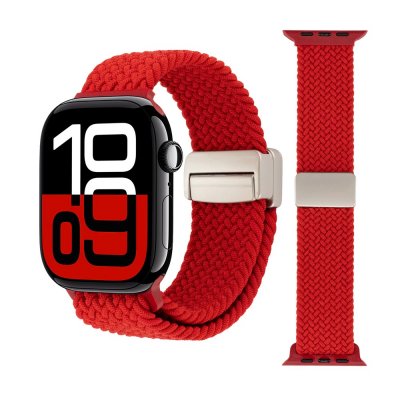 Elastiskt vävt nylonarmband i rött för Apple Watch 38/40/41mm