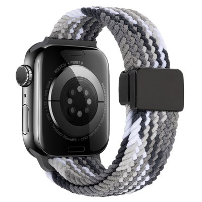 Apple Watch Series 11 46mm med multifärgat svart nylonarmband