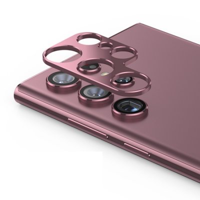 Enkay Aluminium Kameraskydd Samsung Galaxy S22 Ultra Mörkröd - Techhuset.se