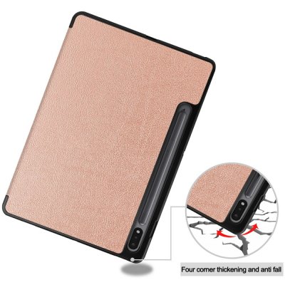 Köp Fodral Tri-Fold Galaxy Tab S7/S8 Med S Pen-hållare Roséguld Online