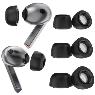 Ahastyle Galaxy Buds 3 FE memory foam ear tips svart 3-pack öronproppar