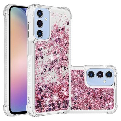 Samsungs Galaxy A17 skal med roséguldglitter i flytande design och TPU-material