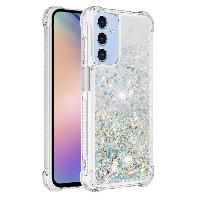 Exklusivt skal i silvrigt glitter till Samsung Galaxy A17 med förstärkt hörnskydd