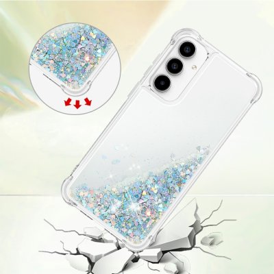 Samsung Galaxy A37 silver glitter skal med skimrande bling-ytstruktur
