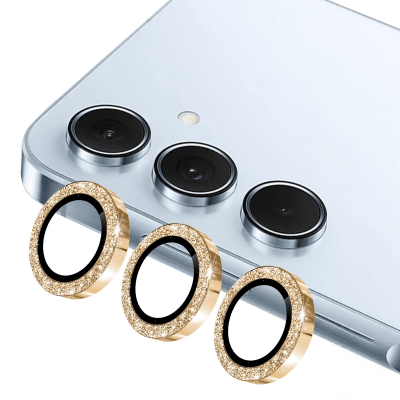 Hat Prince glitter linsskydd till Samsung Galaxy S26 i guld för elegant kameraskydd