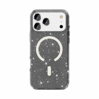 MagSafe-kompatibelt glitter-skal i svart för iPhone 17 Pro